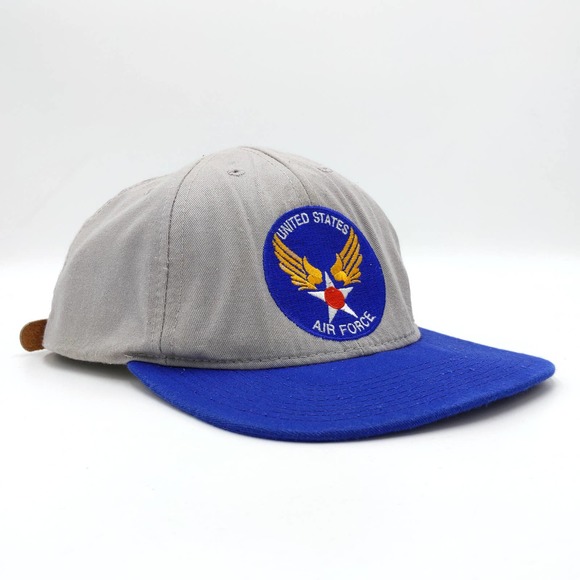 United States Air Force USAF Trucker Hat Vintage Two Tone Cap Army Gray Blue